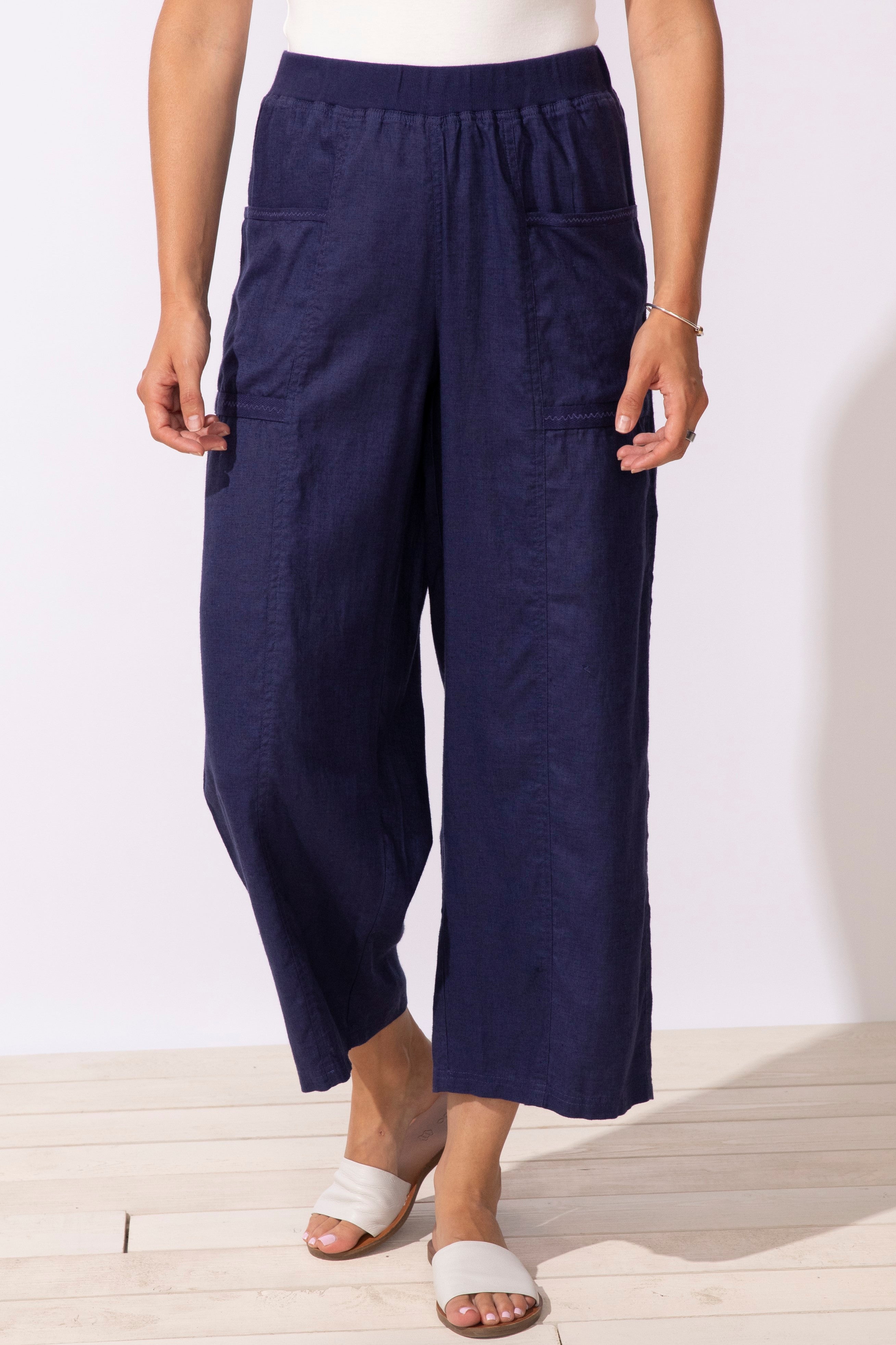 Escape's Beach Flood Pants in Navy