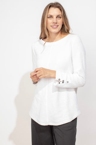 Escape by Habitat Cool Breeze Terry Boat Neck Top in White