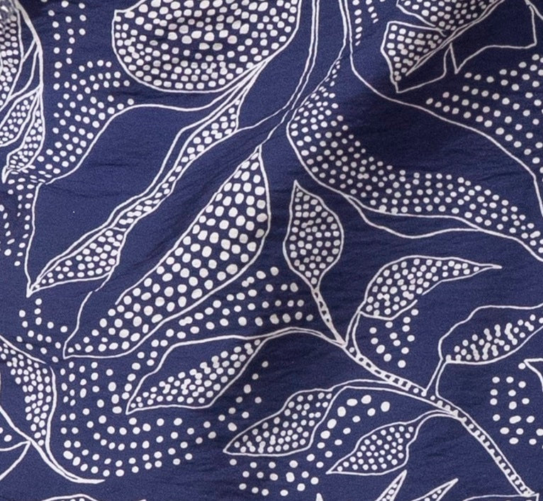 Escape's Regatta Rayon Leaves Beach Shirt Navy Swatch