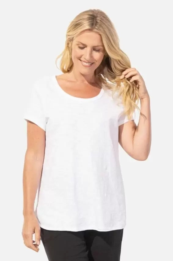 Escape by Habitat's Easy Scoopneck Tee in White