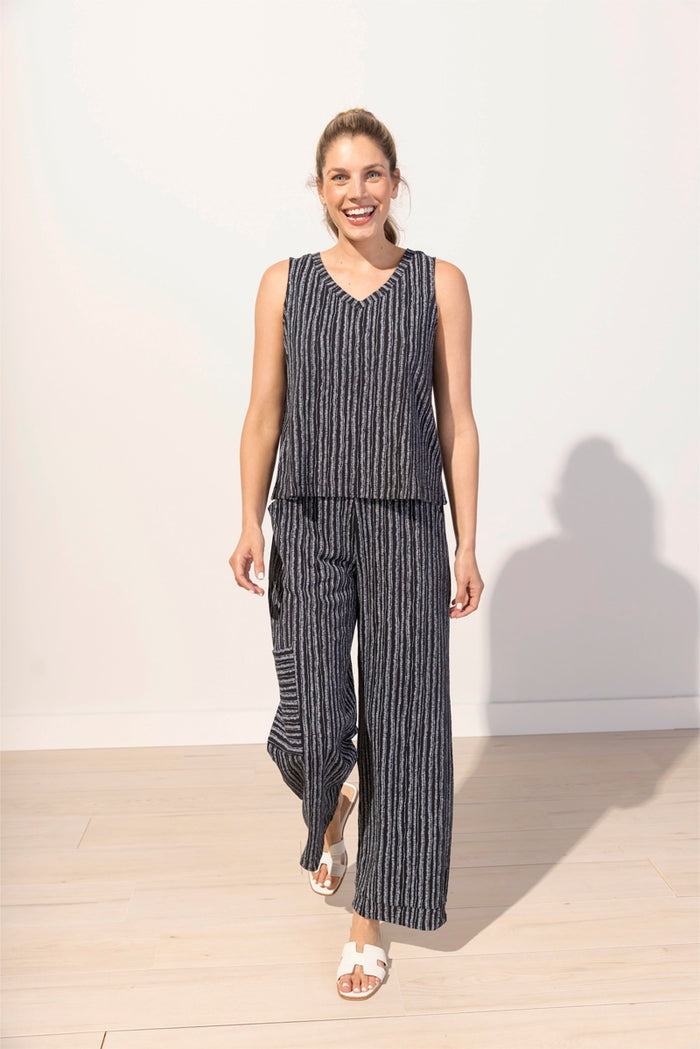 Escape by Habitat Bali Stripe Tank in Black