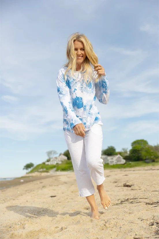 Escape by Habitat Sunburst Peruvian Cotton Unplugged Pullover in Riviera