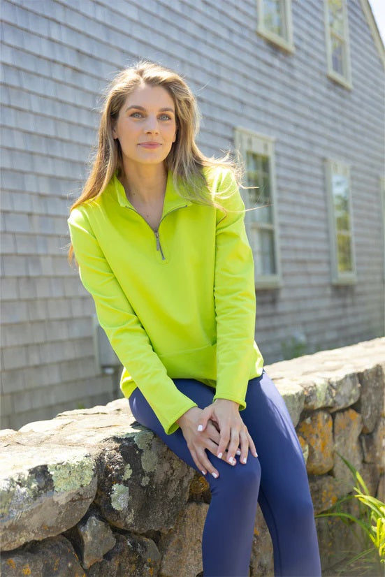 Escape's Ocean Front Terry Cozy Quarter Zip Pullover in Daquiri