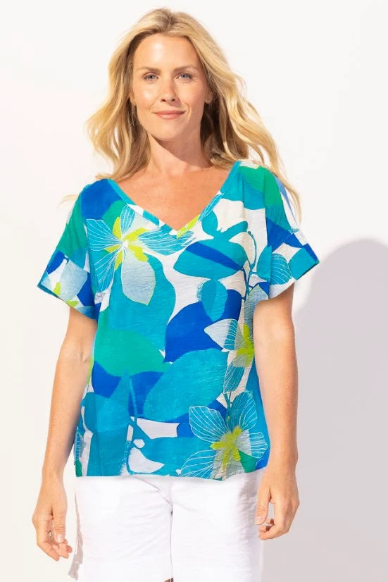Regatta Rayon St. John Floral Vacay Top in Maui