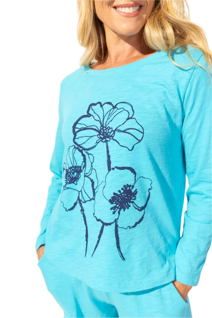 Escape's Blooms Boxy Tee in Maui