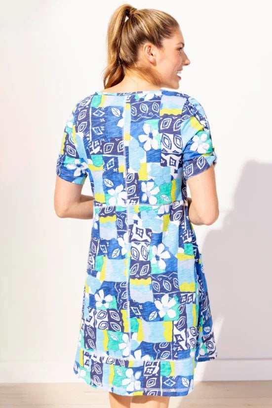 The Island Hand Block Bistro Dress from Escape in Riviera