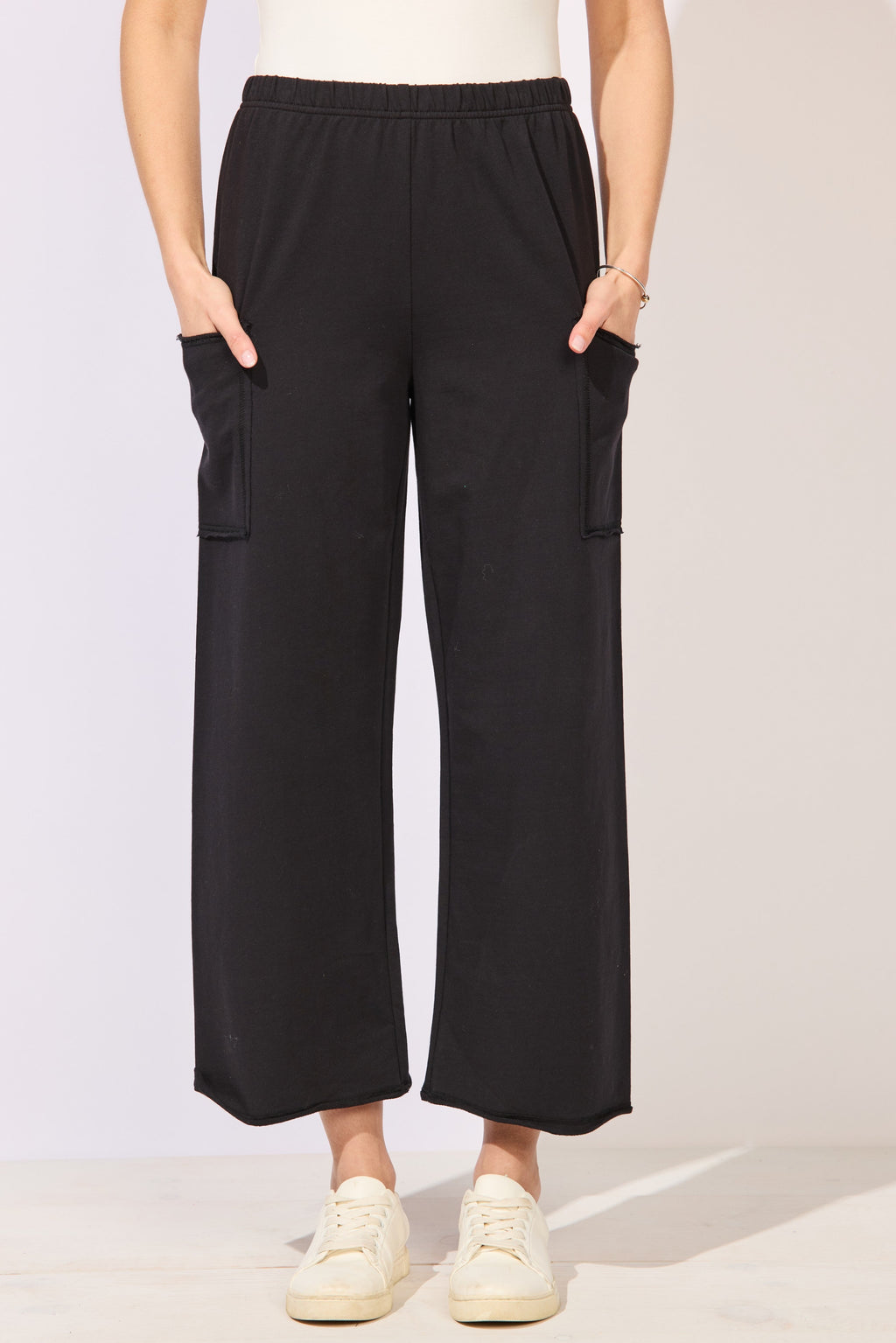 Escape by Habitat's Ocean Front Terry Pocket Flood Pant in Black