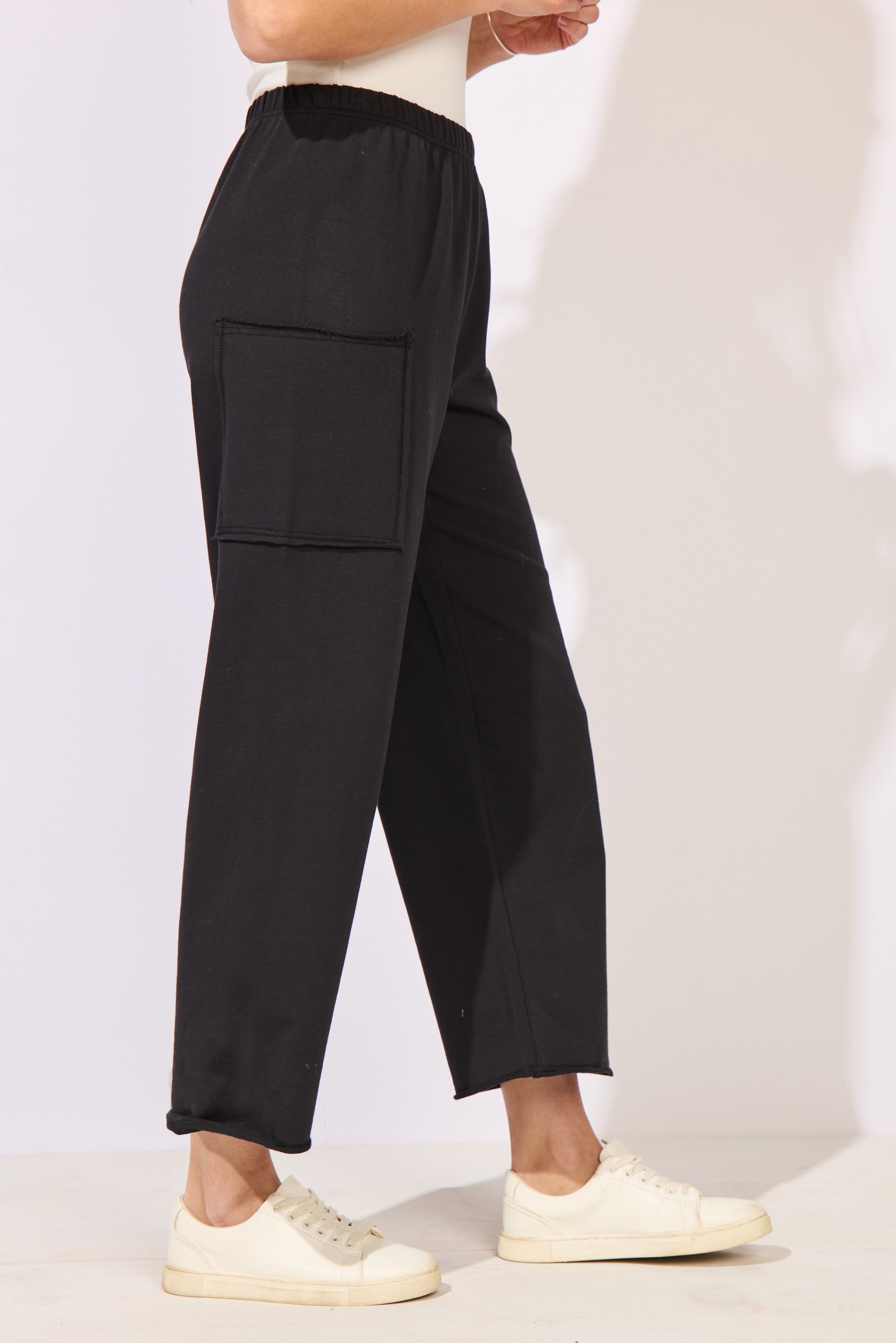 Escape by Habitat's Ocean Front Terry Pocket Flood Pant in Black