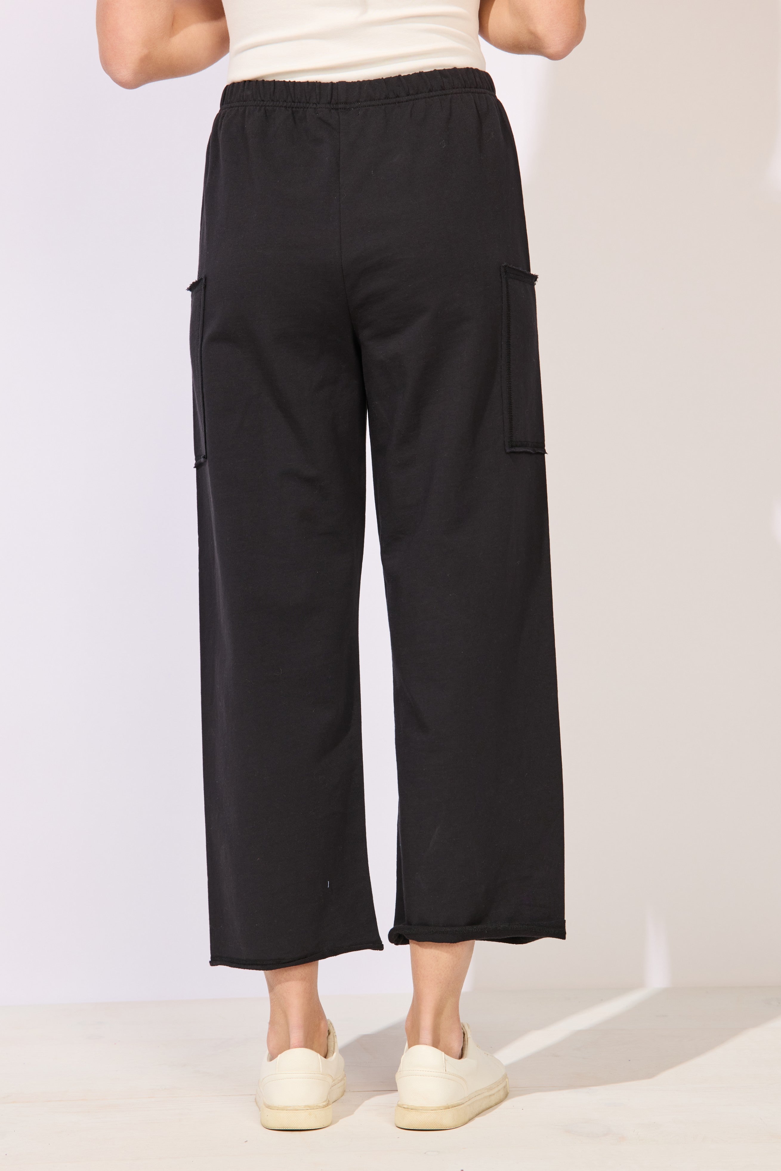 Escape by Habitat's Ocean Front Terry Pocket Flood Pant in Black