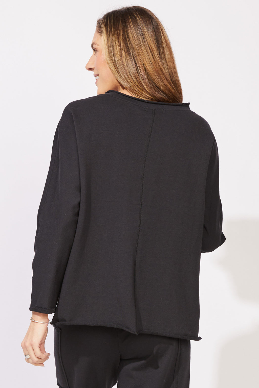 The Ocean Front Terry Roll Neck Top from Escape in Black