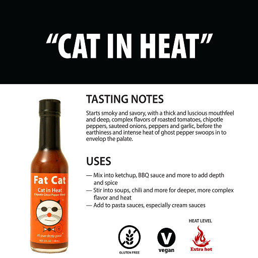 Cat in Heat Chipotle Ghost Pepper Blend Hot Sauce