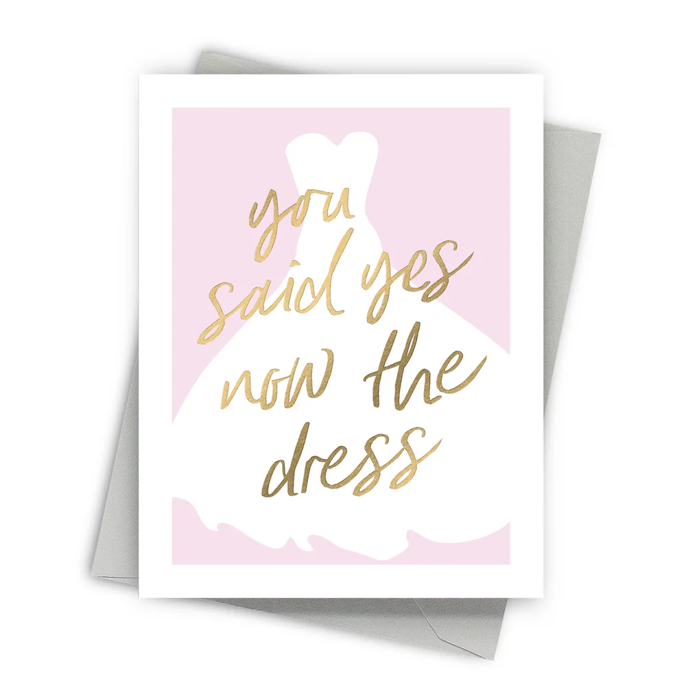 Yes Dress Bridal Shower Card