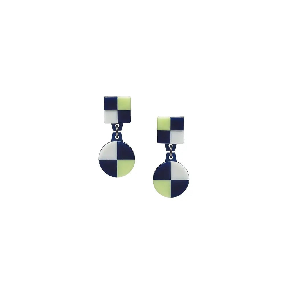 Aurora AM Checkered Dangle Earrings