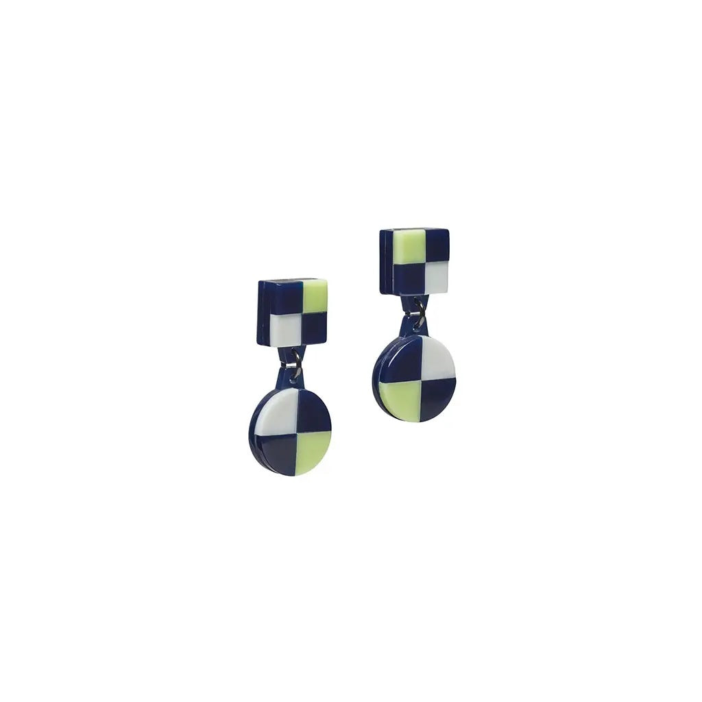 Aurora AM Checkered Dangle Earrings