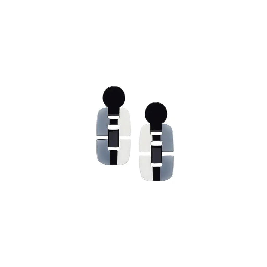 Panorama Link Earrings in Black