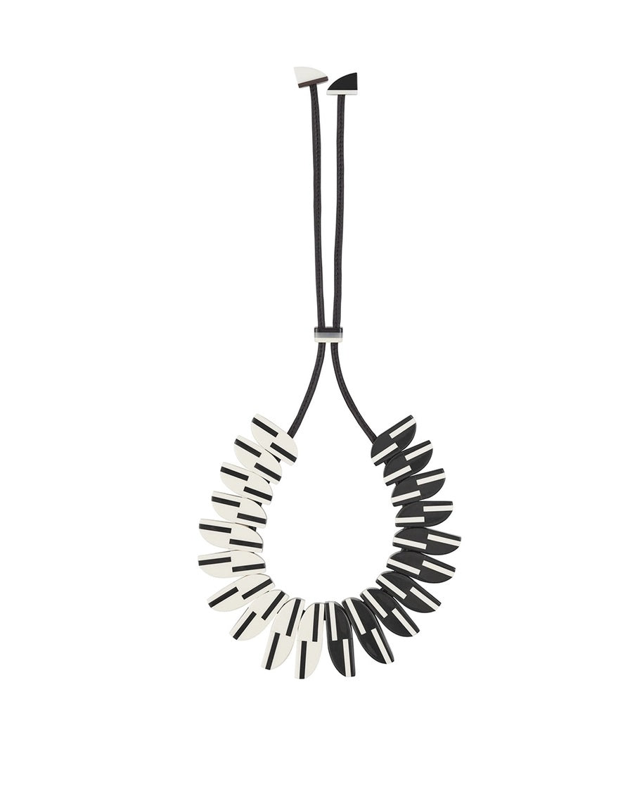 Aurora PM Two Lines Large Collar Necklace in Monochrome