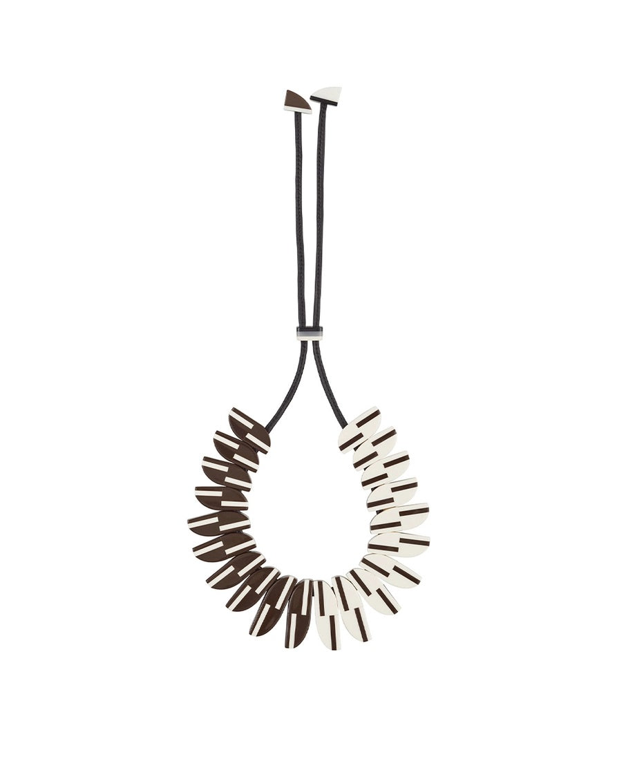 Aurora PM Two Lines Large Collar Necklace in Monochrome