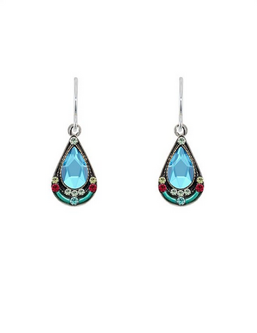 Mosaic Aqua Drop Earrings