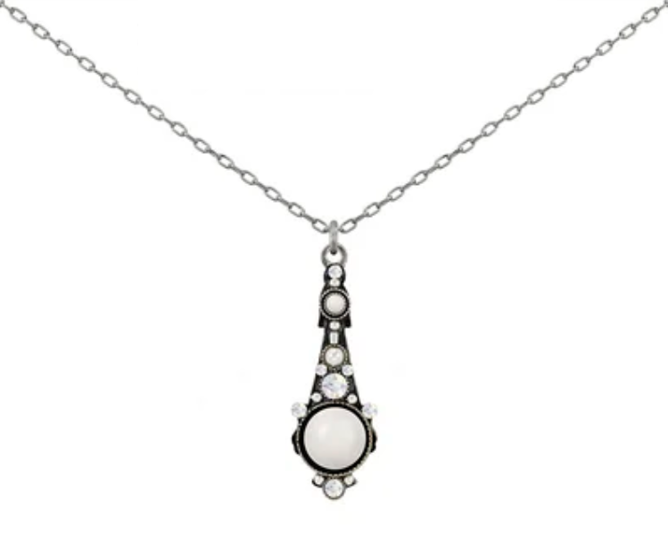 Glass & Pearls Long Drop Necklace