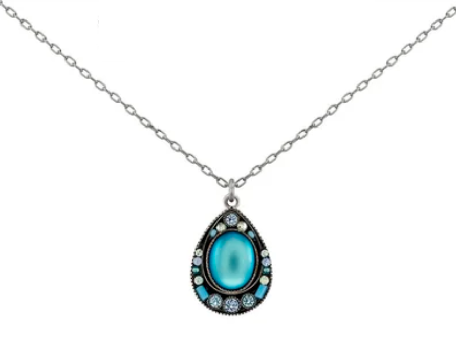 Moonlight Light Blue Drop Pendant Necklace