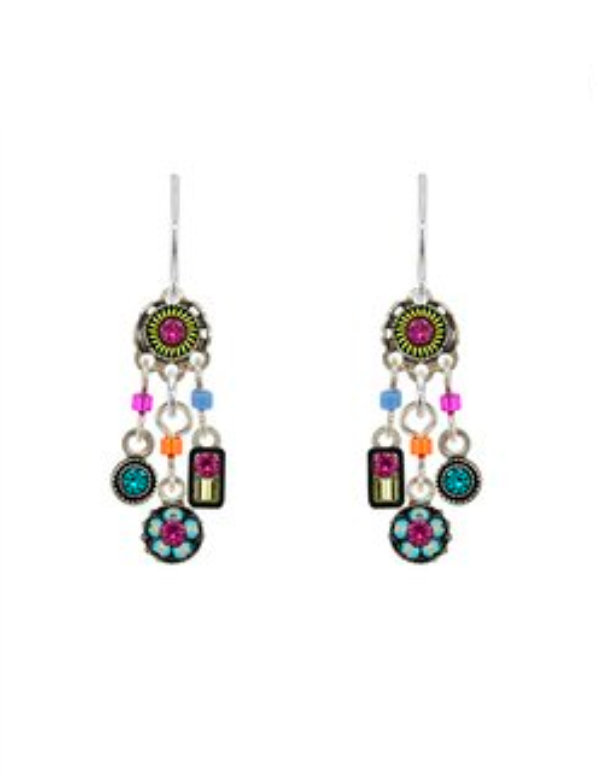 Firefly Delicate Mosaic Multicolor Dangle Earrings