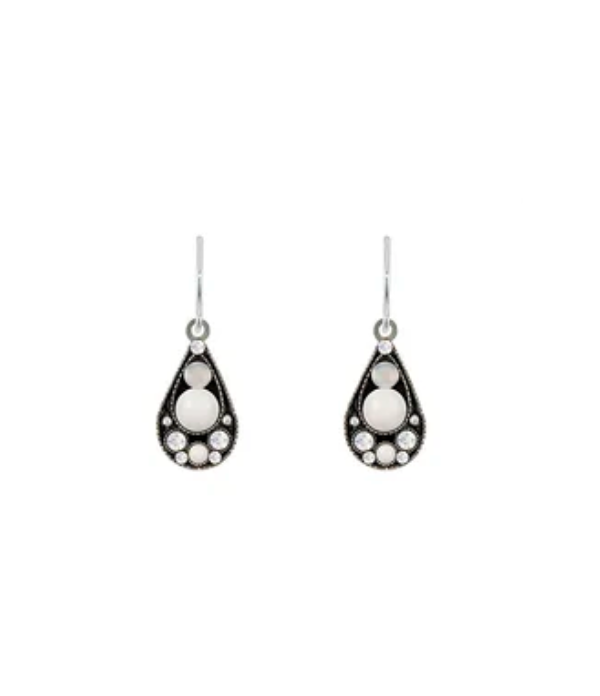 Glass & Pearls Drop Earrings