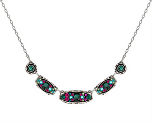 Emerald Sparkle Horizontal Oval Necklace