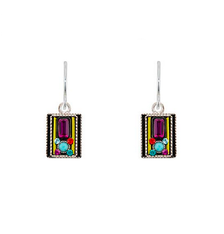 Firefly Jewelry Architectural Small Multicolor Rectangle Earrings