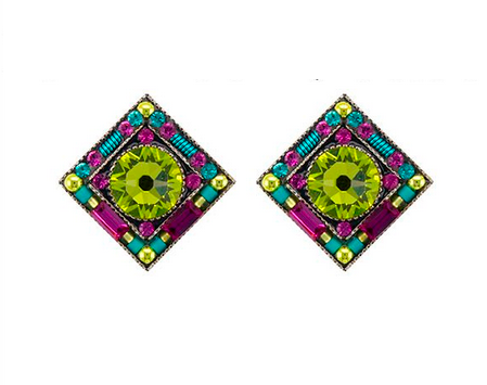 Firefly Jewelry Contessa Citrus Green Diamond Earrings