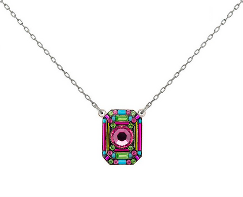 Firefly Jewelry Contessa Rose Rectangle Pendant Necklace