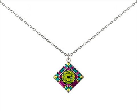 Firefly Jewelry Contessa Citrus Green Diamond Pendant Necklace