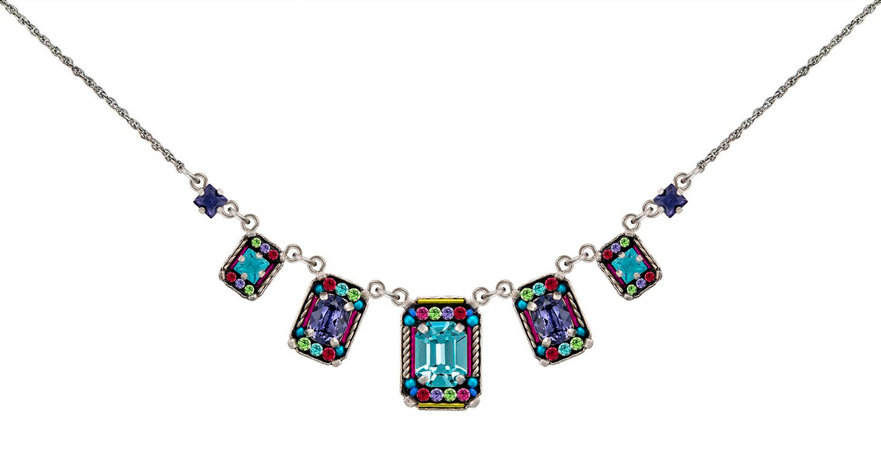 Firely jewelry Duchess Multicolor Rectangles Necklace