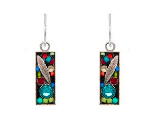 Luxe Narrow Rectangular Earrings / Multicolor