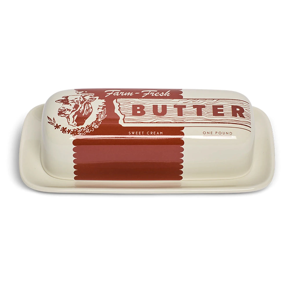 Fishs Eddy Cow Butter Dish