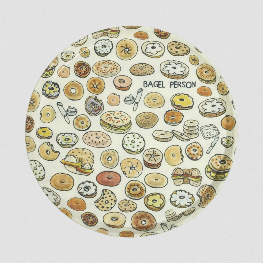 Fishs Eddys Bagel Person Round Camtray