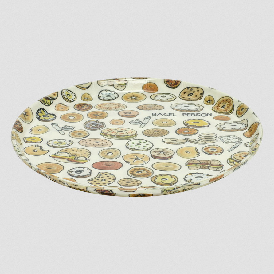 Fishs Eddys Bagel Person Round Camtray