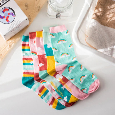 Laundry Box Socks Rainbows and Clouds