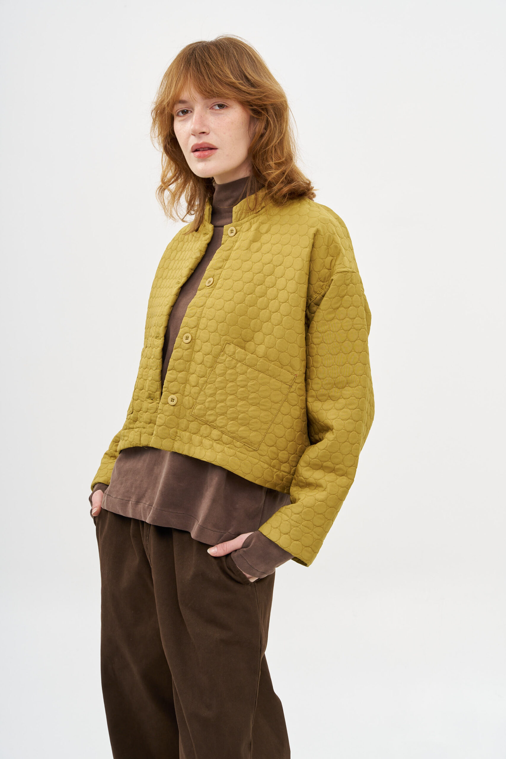 Gershon Bram's cropped Basel Jacket in Mustard