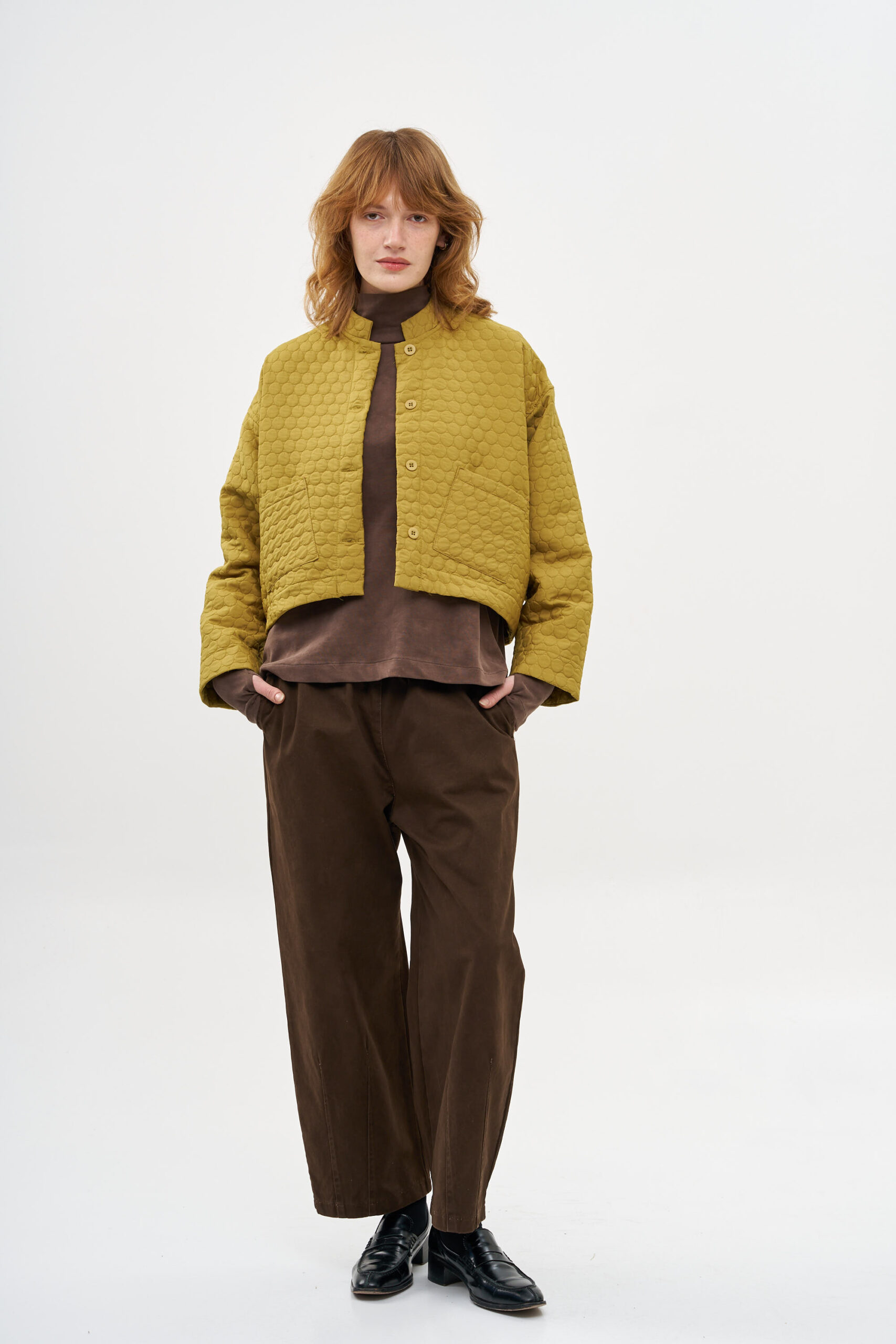Gershon Bram's cropped Basel Jacket in Mustard