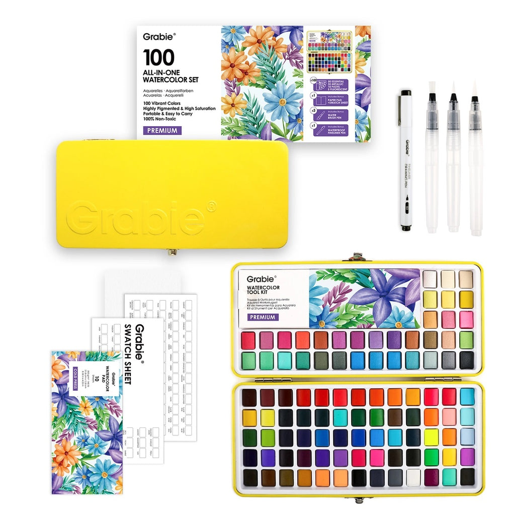 All-in-One Set of 100 Premium Watercolors