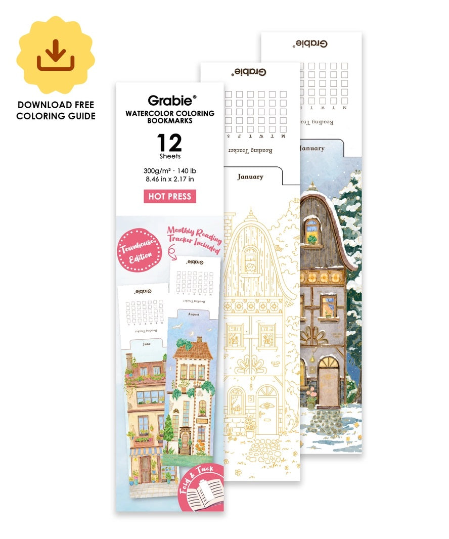 Watercolor Coloring Bookmarks