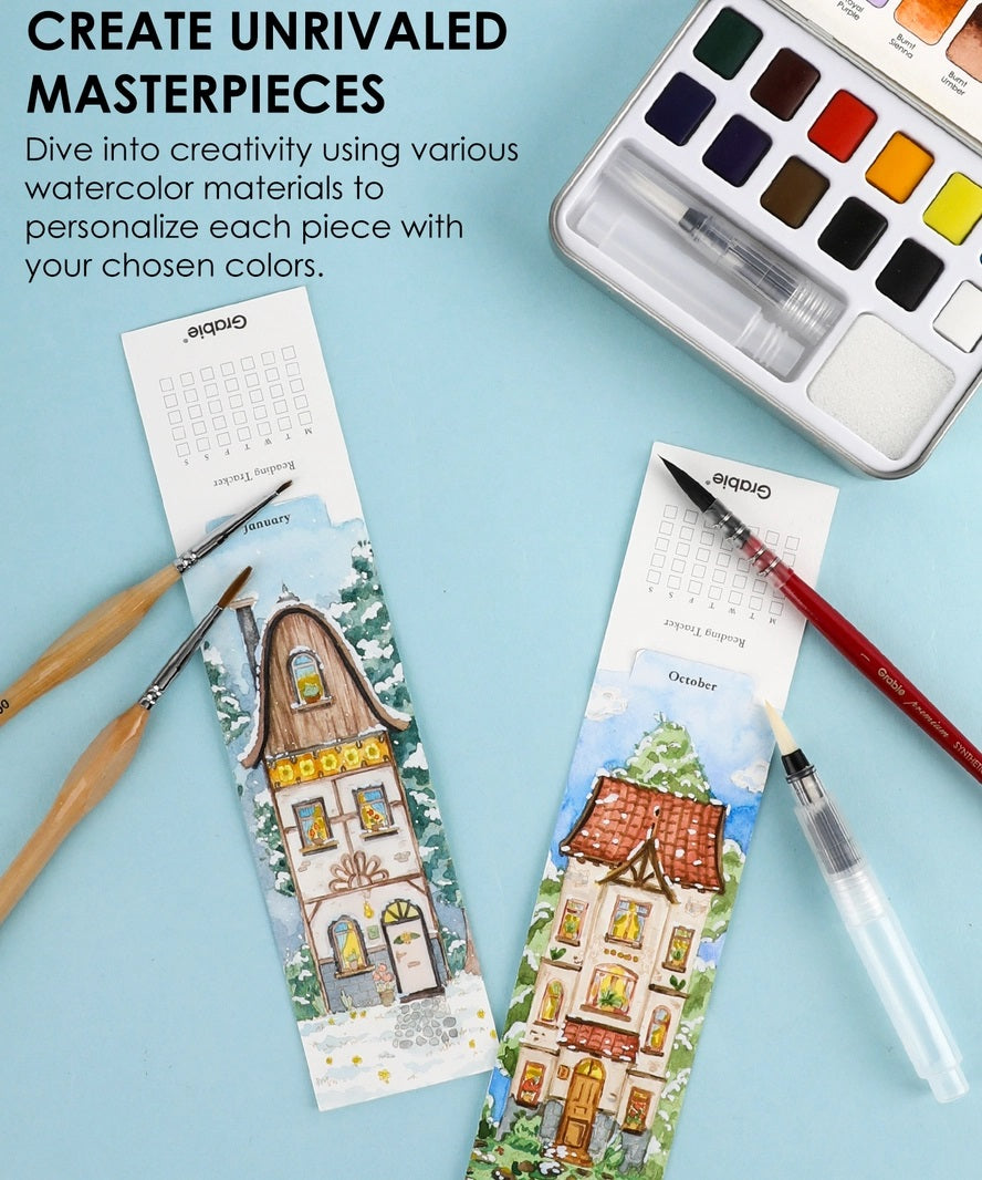 Watercolor Coloring Bookmarks