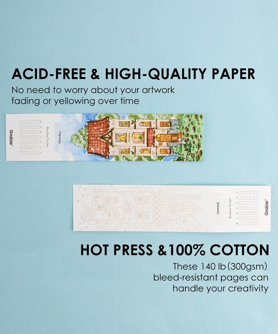 Watercolor Coloring Bookmarks