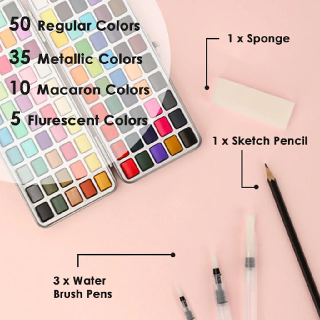 Grabie Watercolor Set of 100 with Brushes