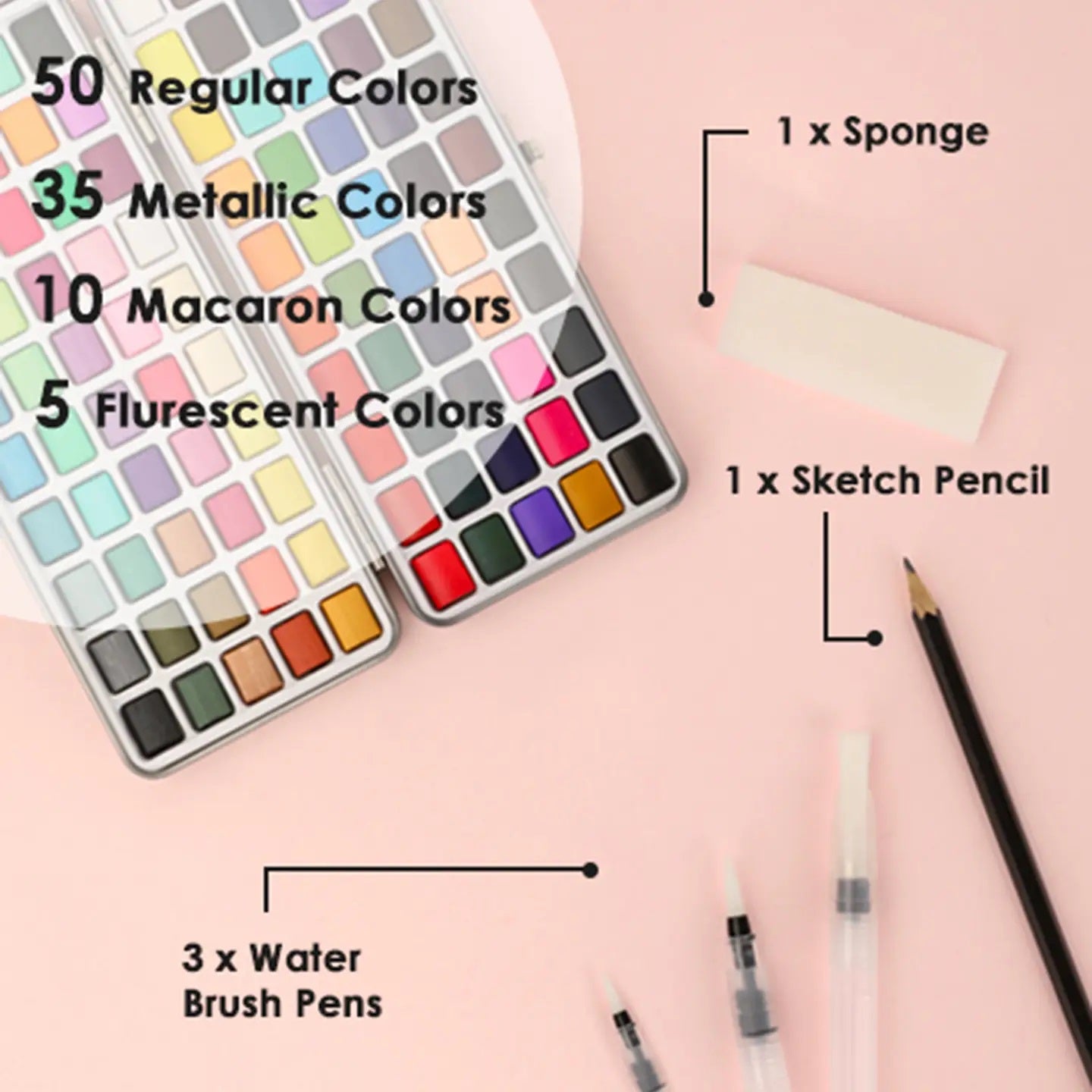 Grabie Watercolor Set of 100 with Brushes