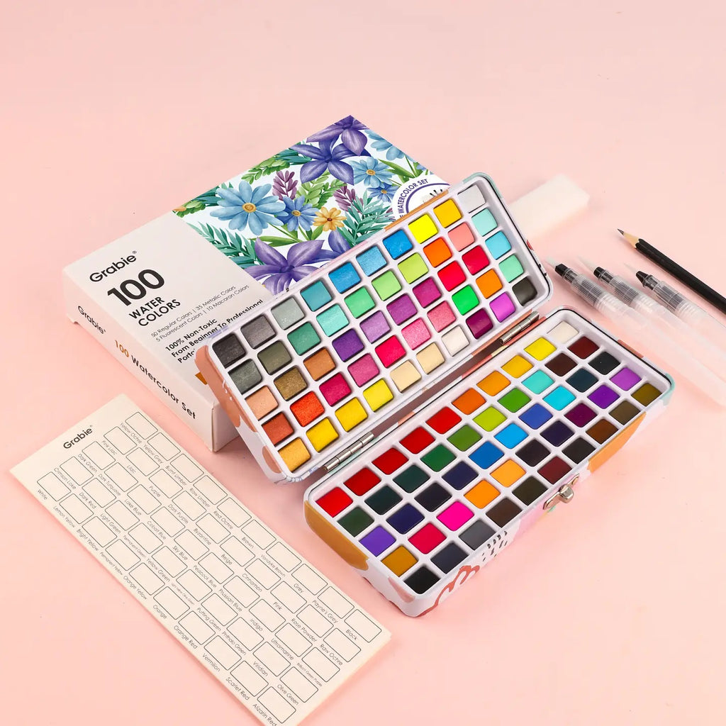 Grabie Watercolor Set of 100 with Brushes