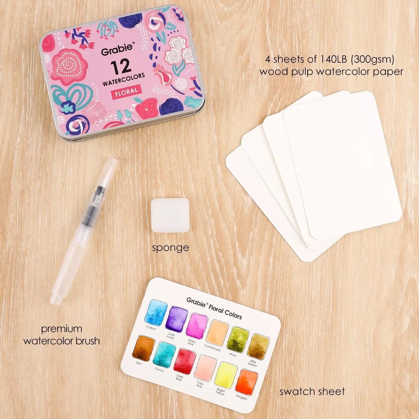 Grabie Watercolor Coloring Club Box Floral Themed