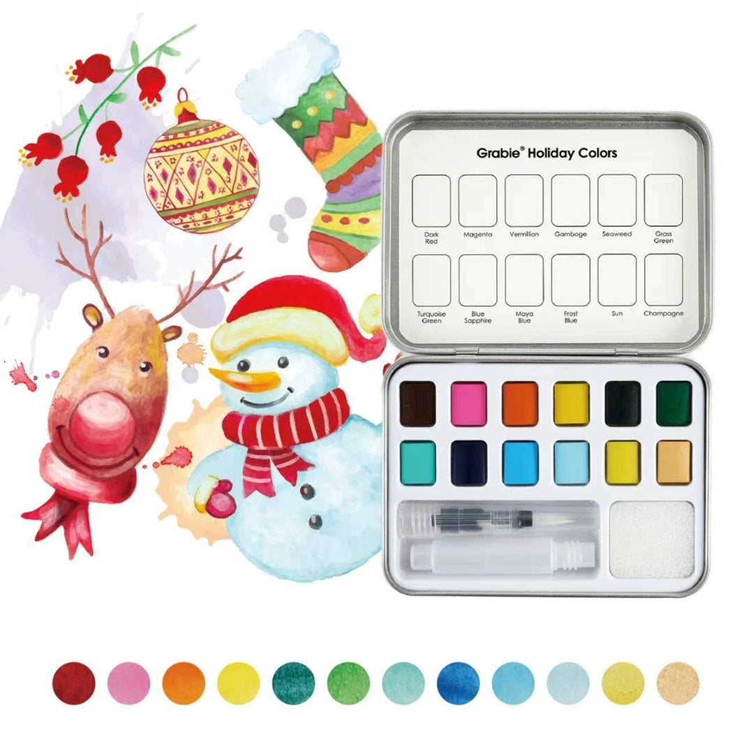 Watercolor Pocket Set of 12 with Brush / Click for Selection