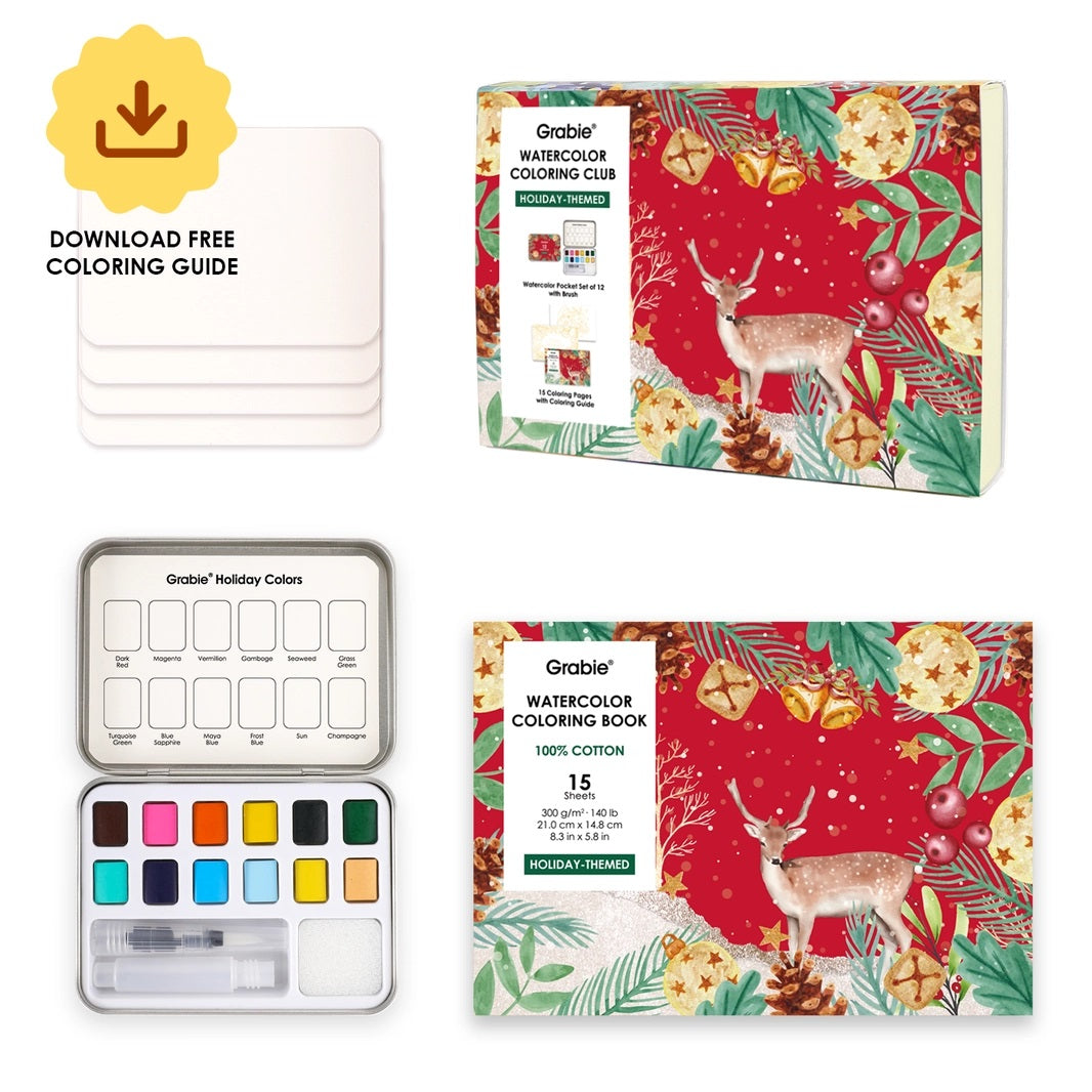 Watercolor Pocket Set of 12 with Brush / Click for Selection