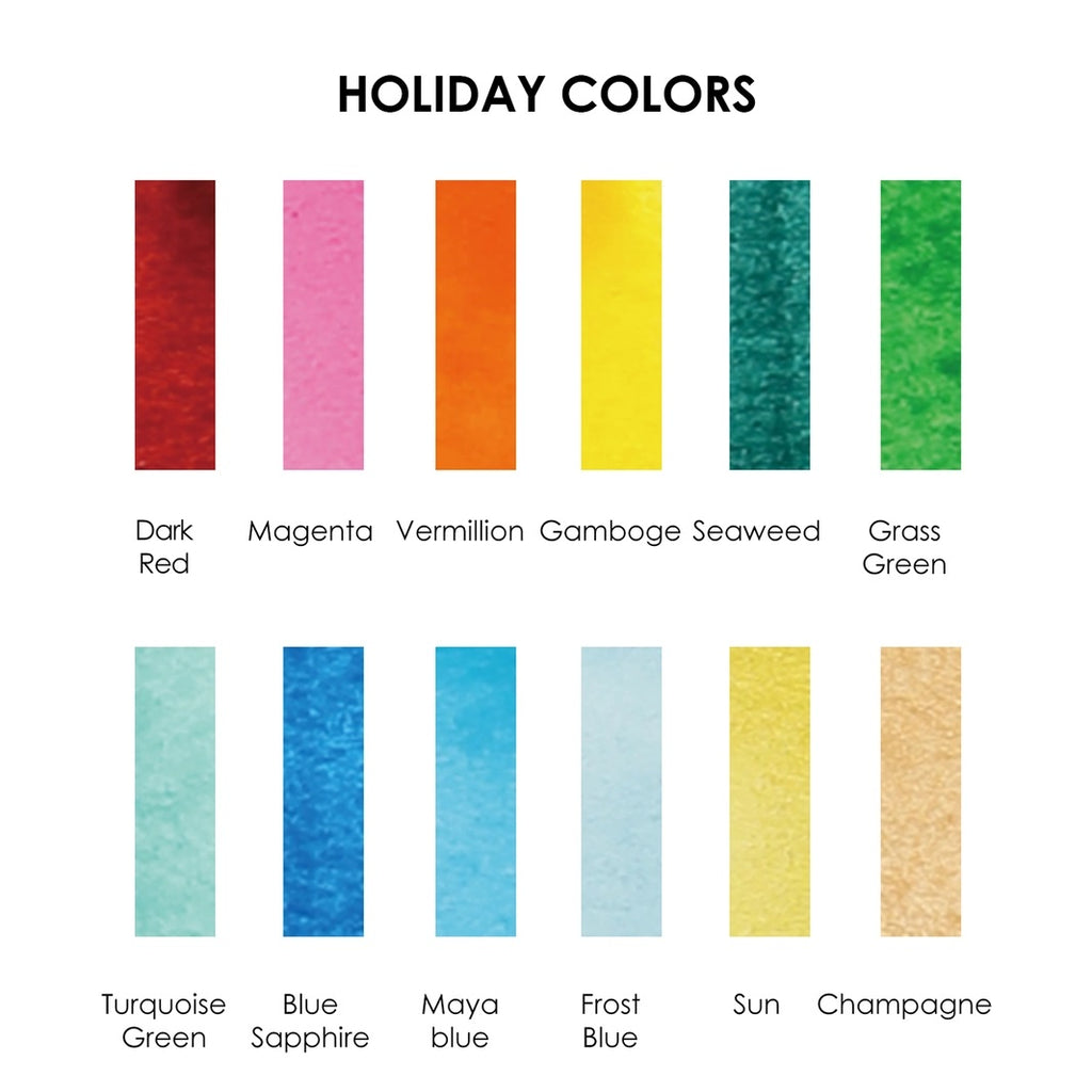 Watercolor Pocket Set of 12 with Brush / Click for Selection